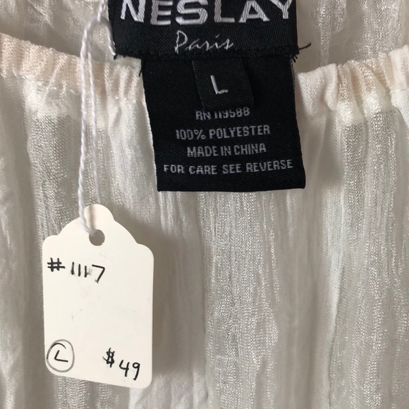 NWT sheer off the shoulder top L - Picture 3 of 5